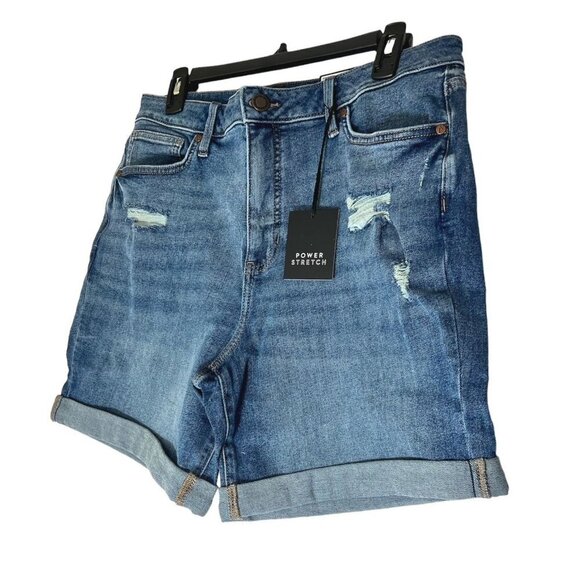 Simply Vera Wang Womens High Rise Distressed Bermuda Jean Shorts Sz 6 New - Picture 2 of 8